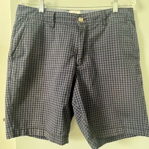 Ben Sherman Blue Checked Flat Front Shorts - Men’s 34W